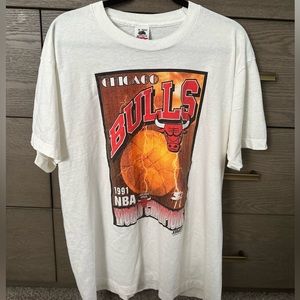 Vintage 1991 Chicago Bulls NBA Championship T Shirt XL Starter Champions Jordan